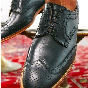 Noak made in Portugal brogue shoes in black leather